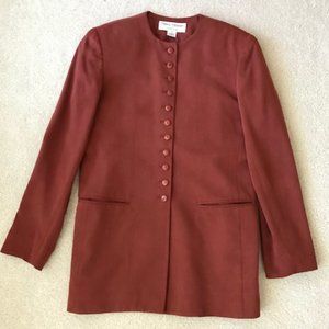 Rena Rowan for Saville brown 100% silk blazer